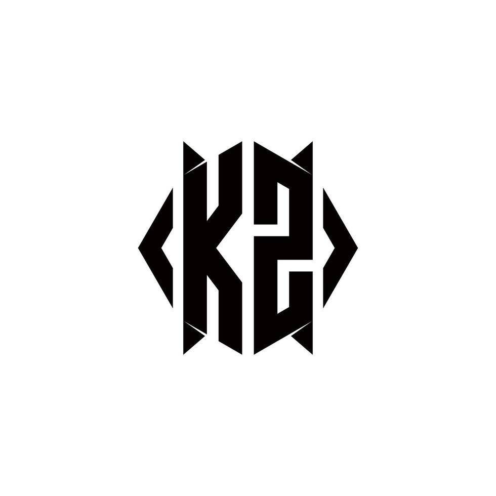 kzo logo monogram met schild vorm ontwerpen sjabloon vector