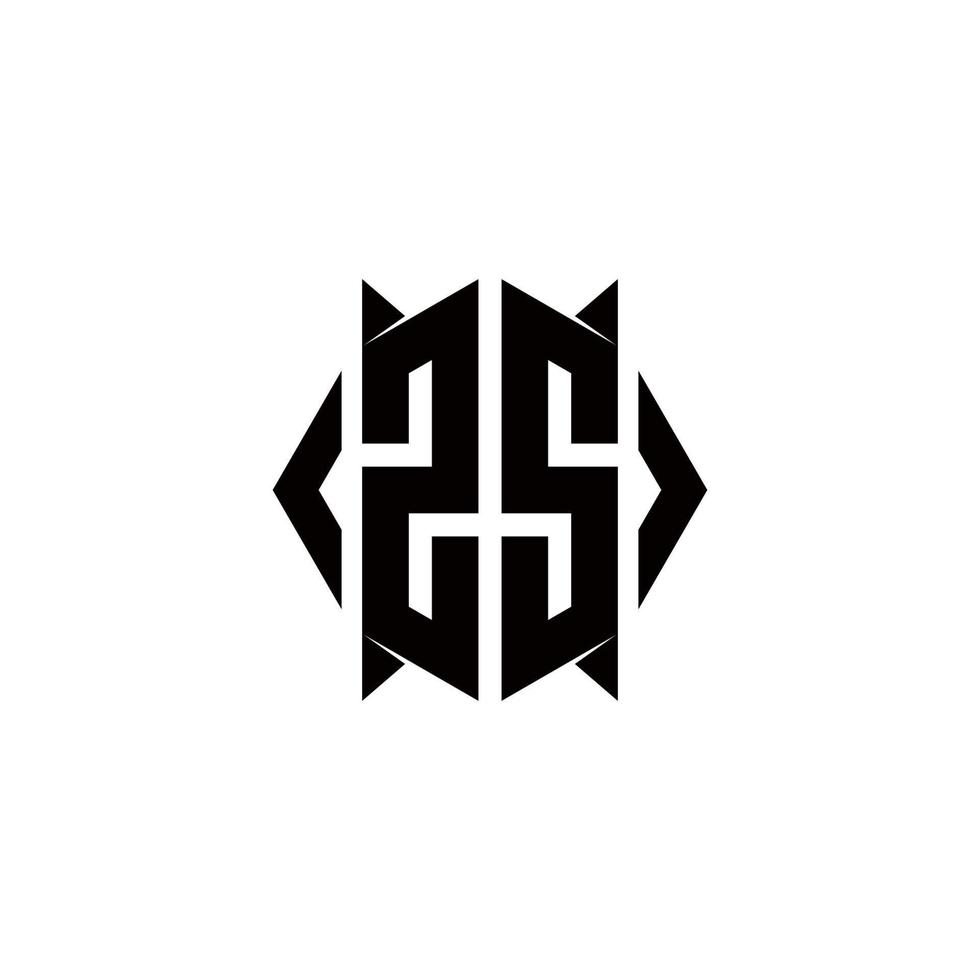 zs logo monogram met schild vorm ontwerpen sjabloon vector