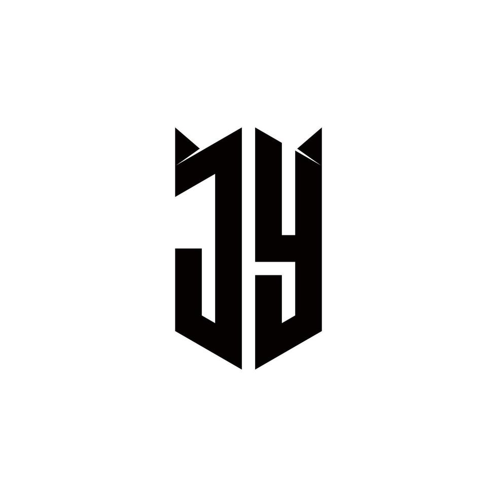 jy logo monogram met schild vorm ontwerpen sjabloon vector