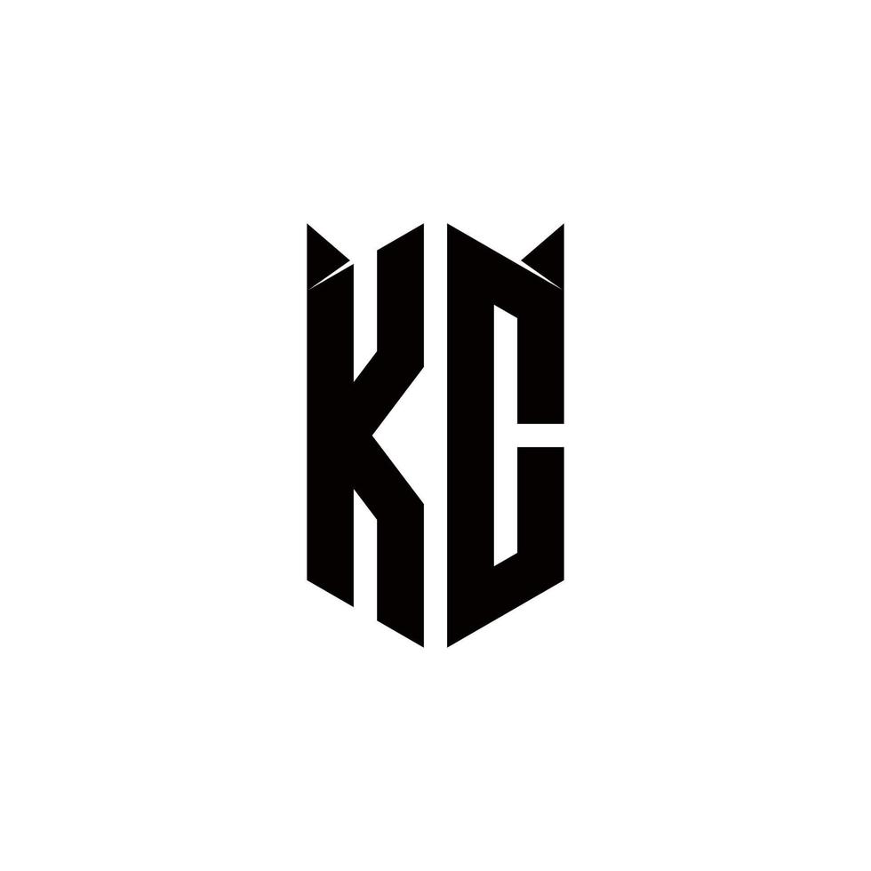 kc logo monogram met schild vorm ontwerpen sjabloon vector