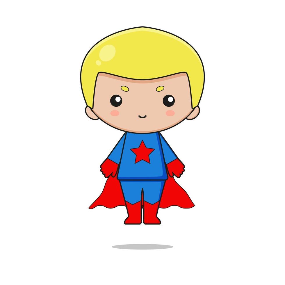 schattig superheld mascotte character design vector