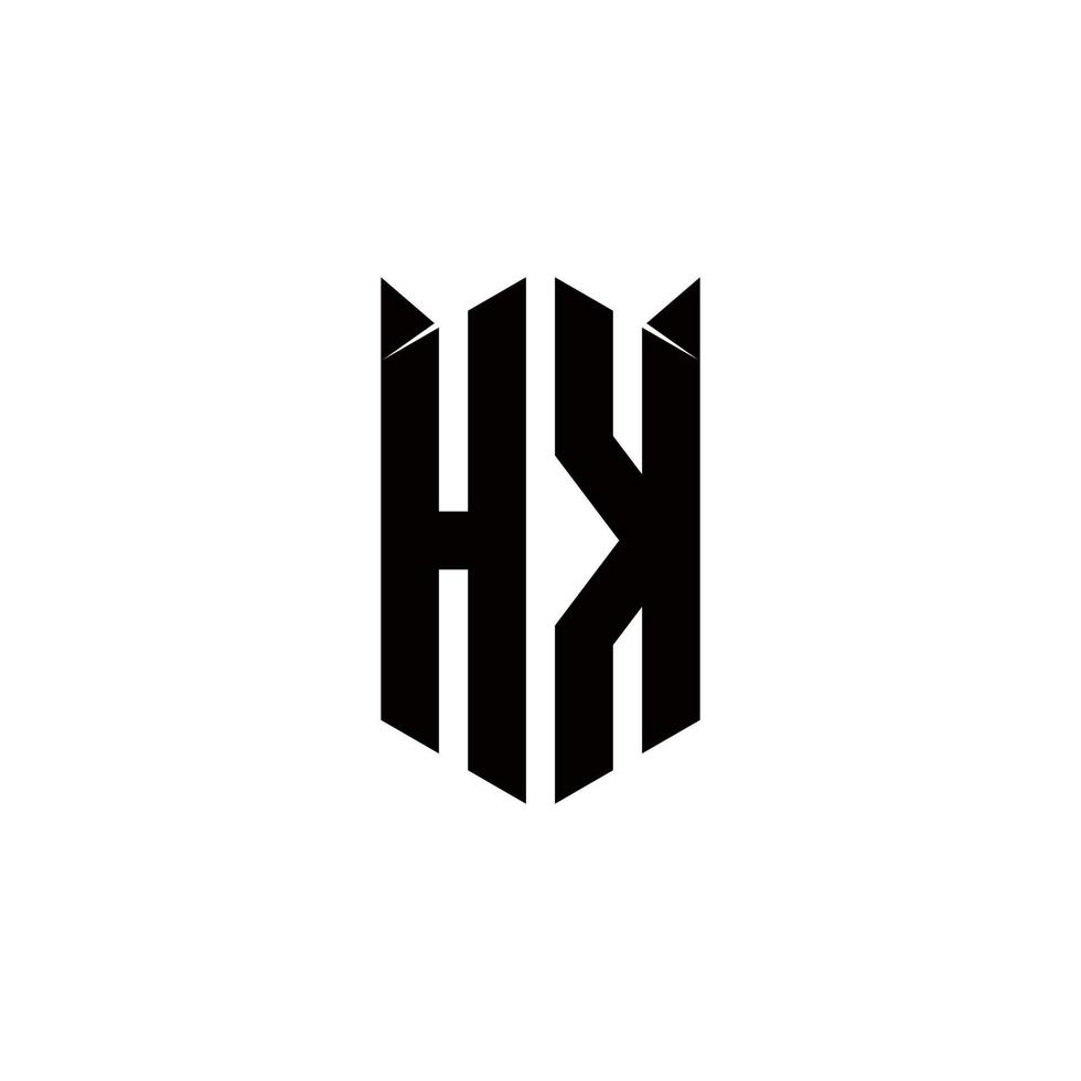 hk logo monogram met schild vorm ontwerpen sjabloon vector