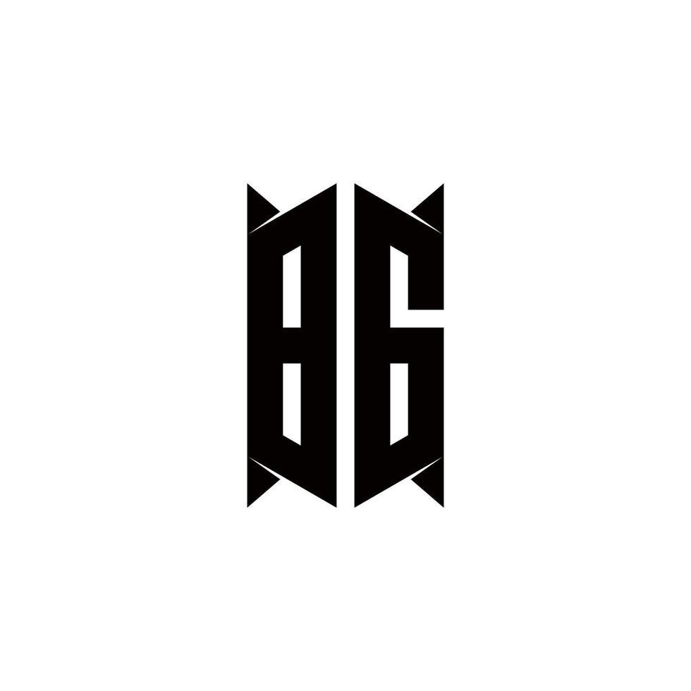 bg logo monogram met schild vorm ontwerpen sjabloon vector