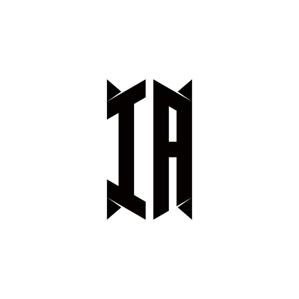 IA logo monogram met schild vorm ontwerpen sjabloon vector