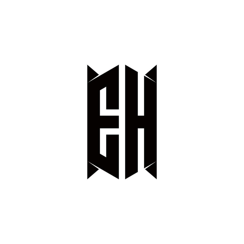 eh logo monogram met schild vorm ontwerpen sjabloon vector