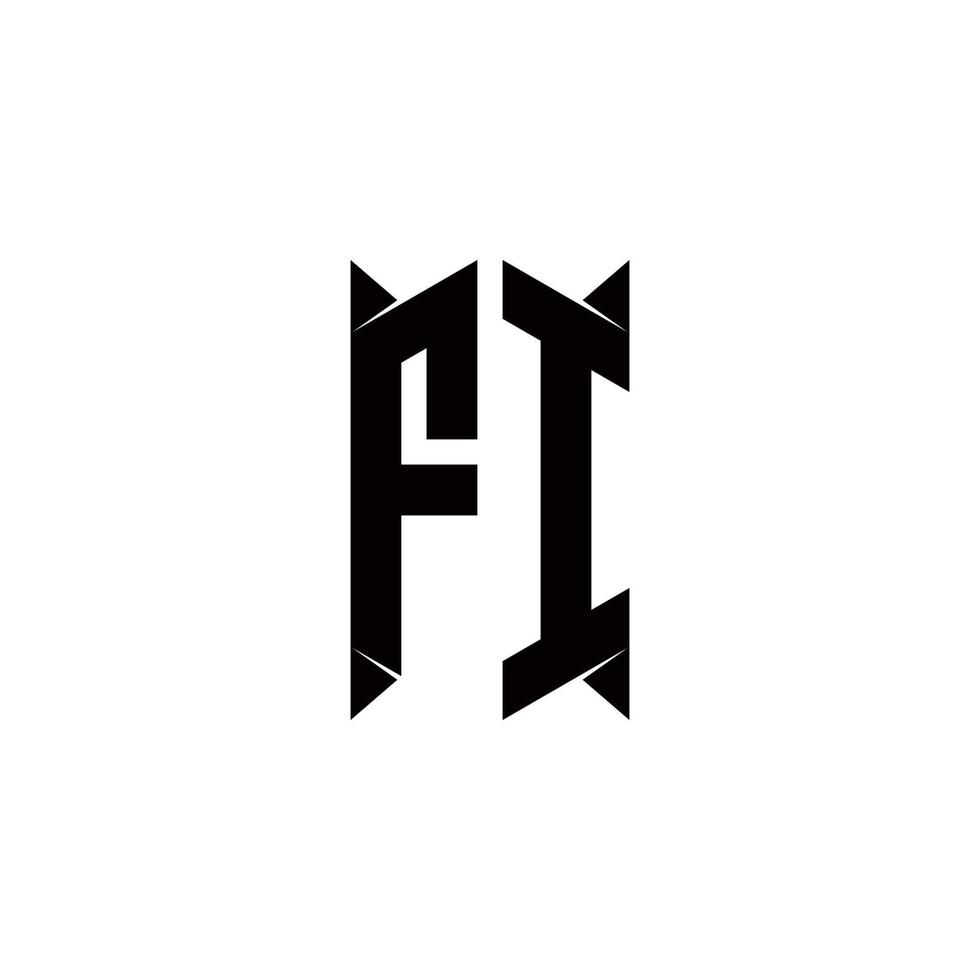 fi logo monogram met schild vorm ontwerpen sjabloon vector