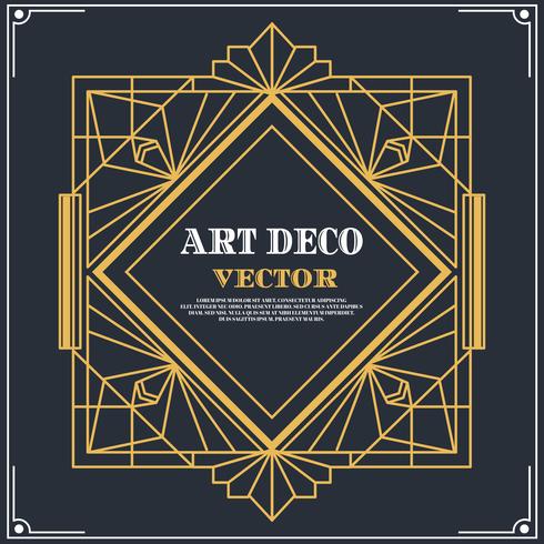 art deco label vector