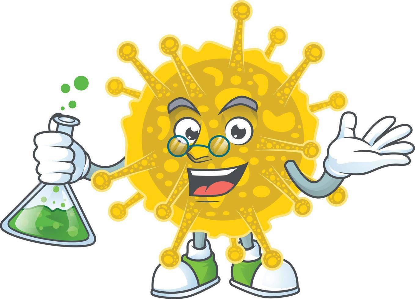een tekenfilm karakter van coronavirus pandemisch vector
