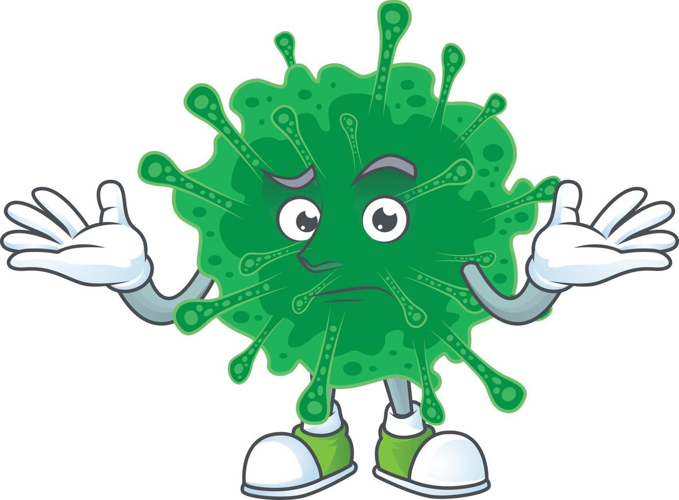 een tekenfilm karakter van coronavirus longontsteking vector