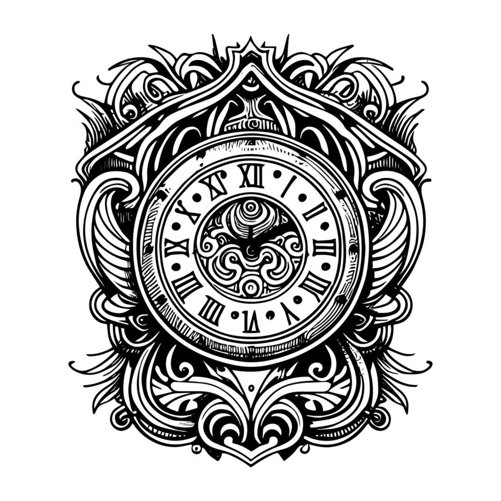 horloges tatoeëren ontwerp is een knap en uniek manier naar vitrine een liefde van horologie, met ingewikkeld ontwerpen en gedetailleerd uurwerken vector