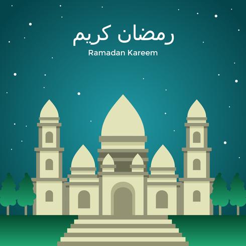 ramadan kareem beige moskee vector