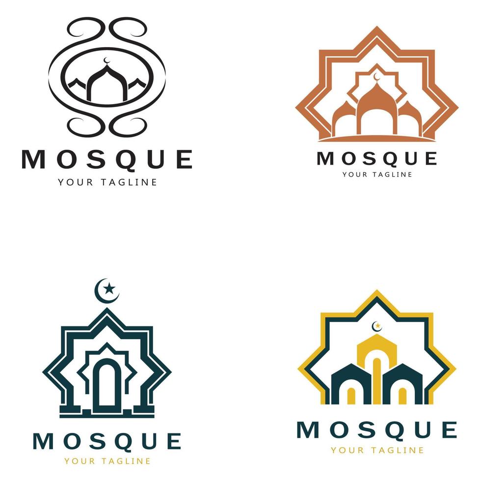 Islamitisch moskee logo vector icoon sjabloon