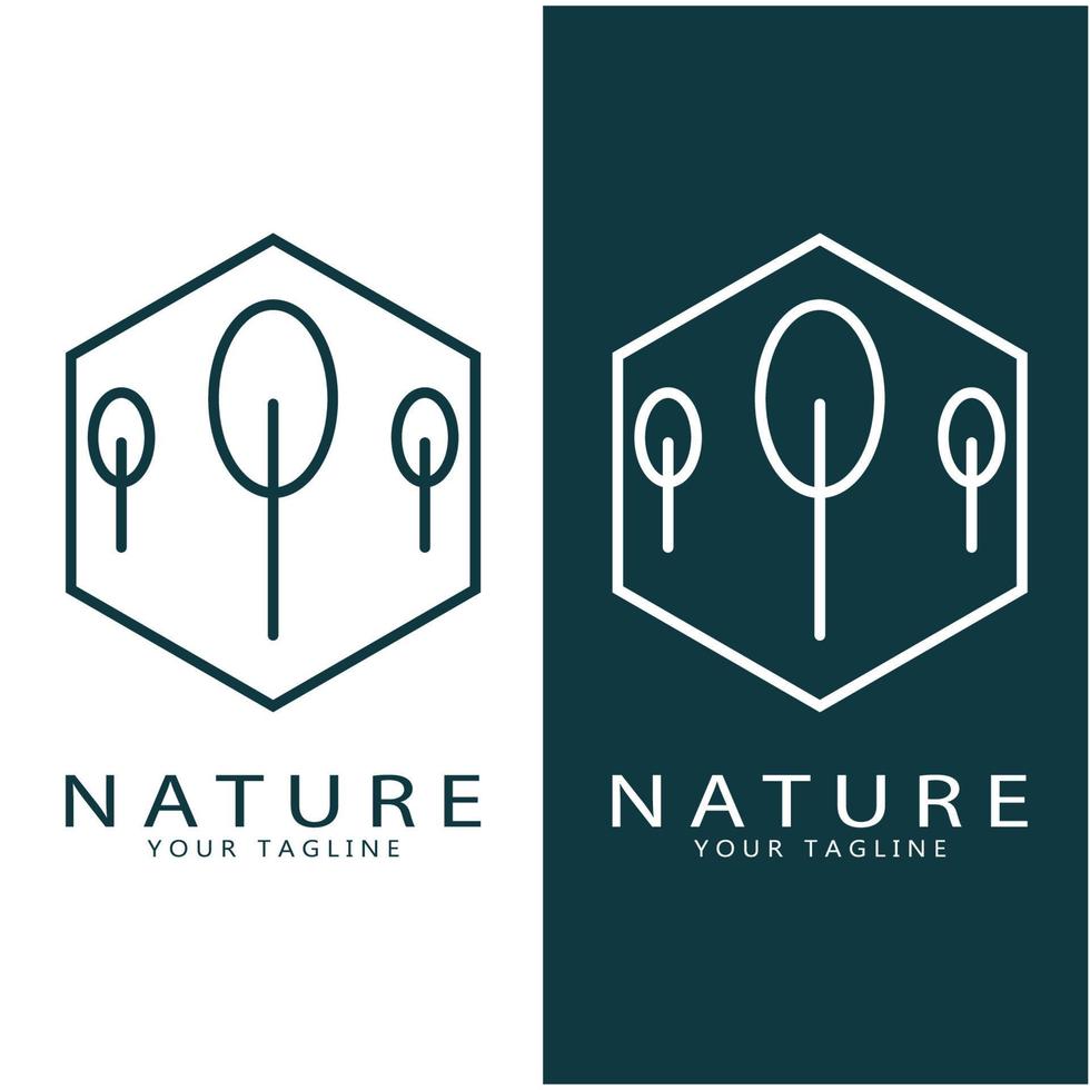 natuur vector logo. met bomen, rivieren, zeeën, bergen, bedrijf emblemen, reizen insignes, , ecologisch Gezondheid