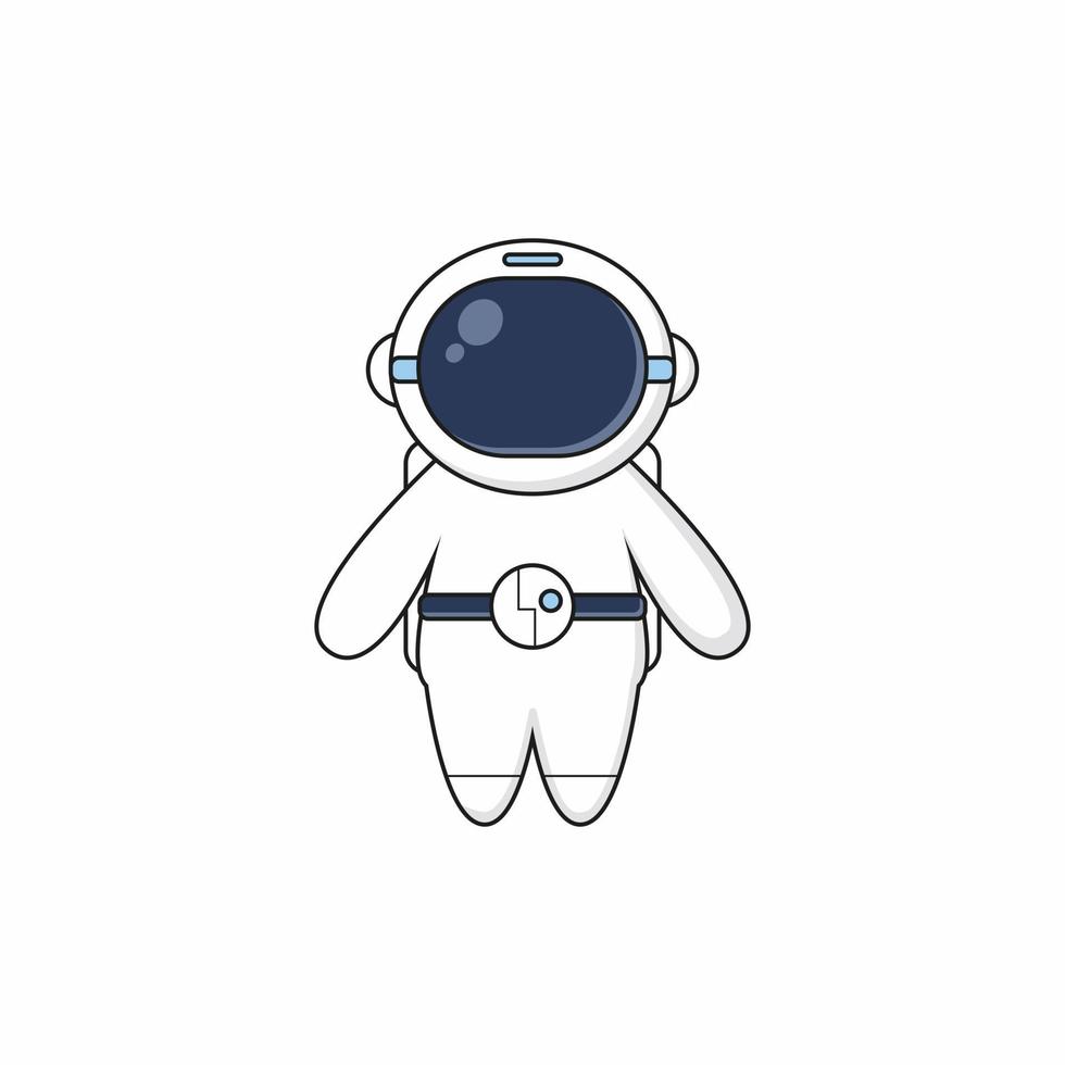 schattige astronaut mascotte karakter illustratie vector