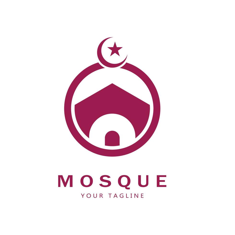 Islamitisch moskee logo vector icoon sjabloon