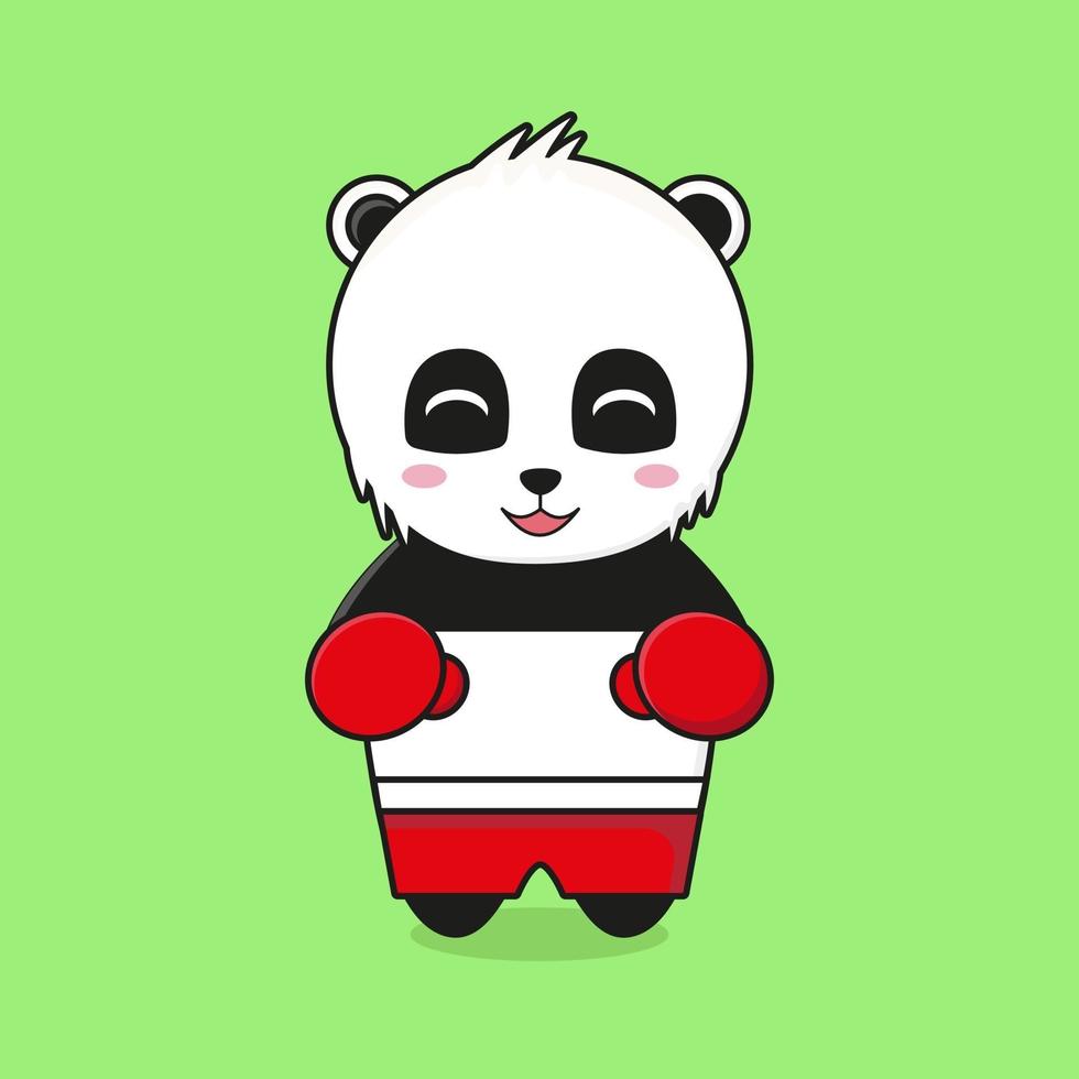 schattige panda mascotte karakter illustratie boksen. vector