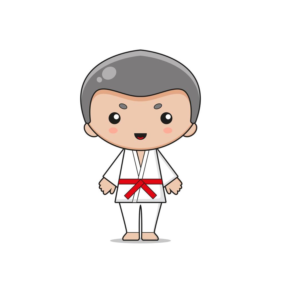 schattig karate mascotte character design vector