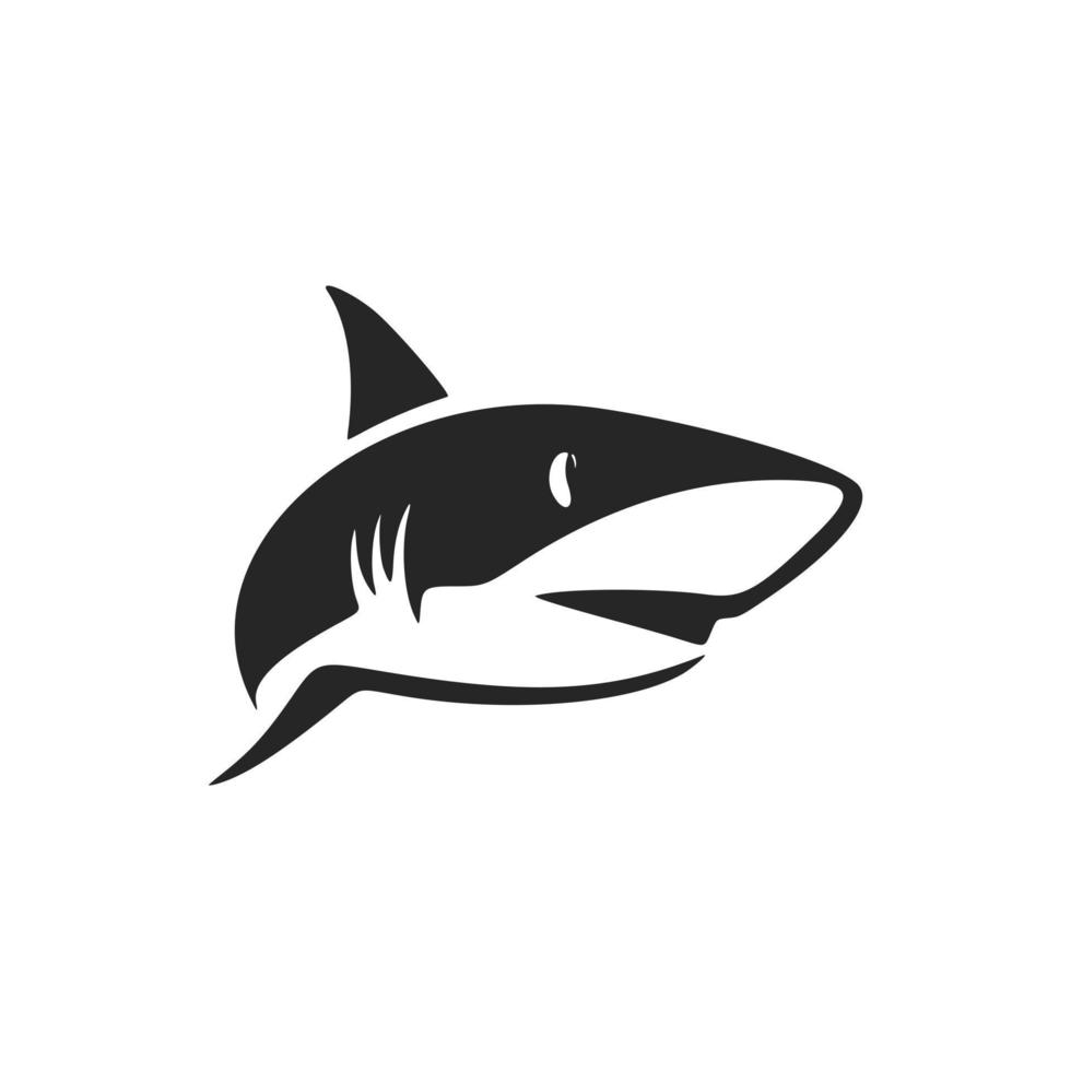 een voortreffelijk zwart en wit haai logo vector, perfect voor uw merk. vector