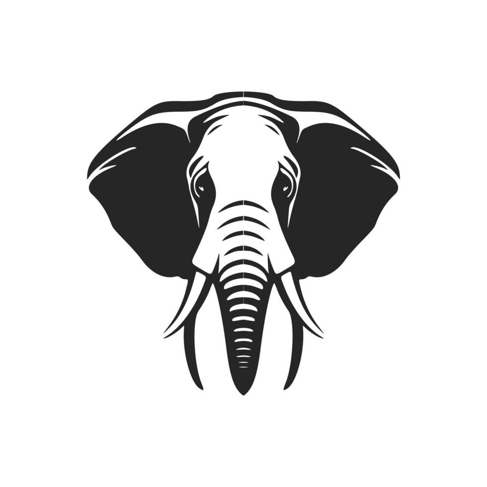 creëren een impactvol merk logo met een elegant zwart en wit olifant vector. vector