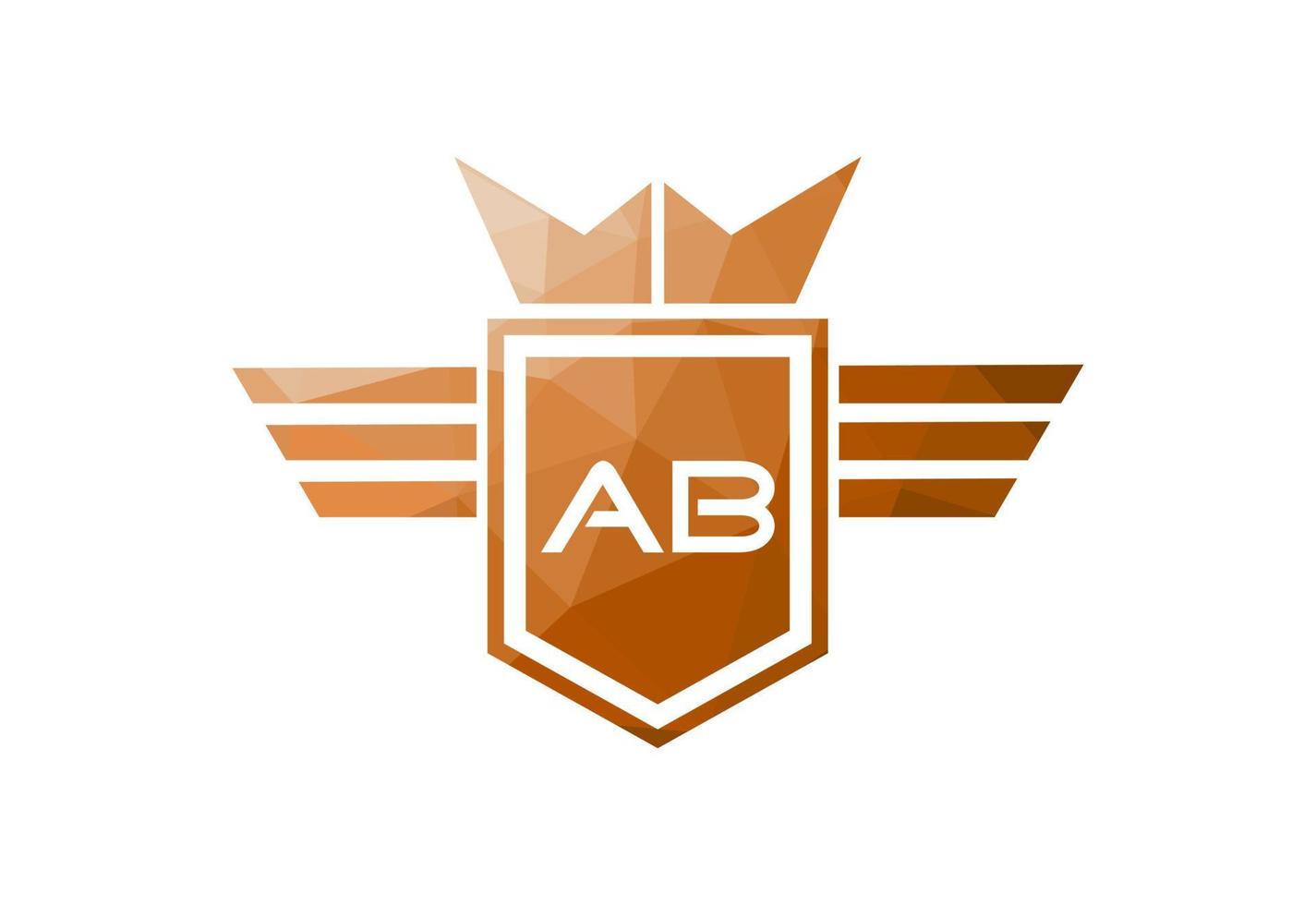 laag poly en eerste ab brief logo ontwerp, vector ontwerp concept