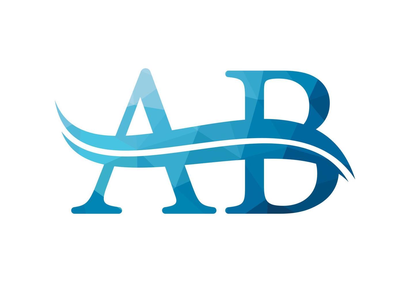 laag poly en eerste ab brief logo ontwerp, vector ontwerp concept