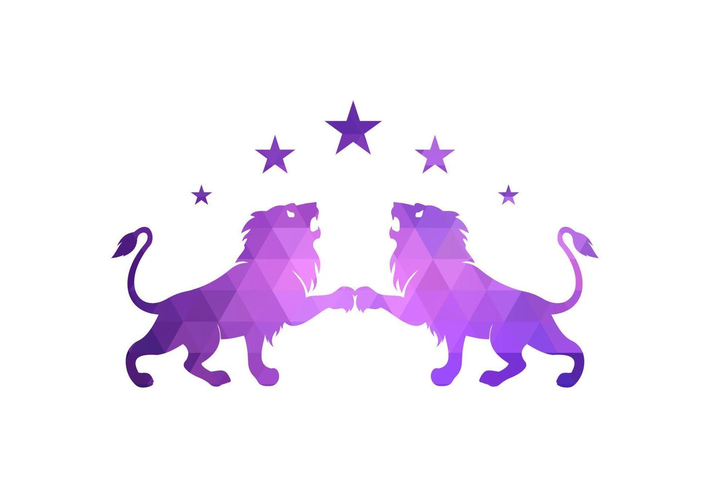 laag poly en de leeuw logo ontwerp, vector ontwerp sjabloon