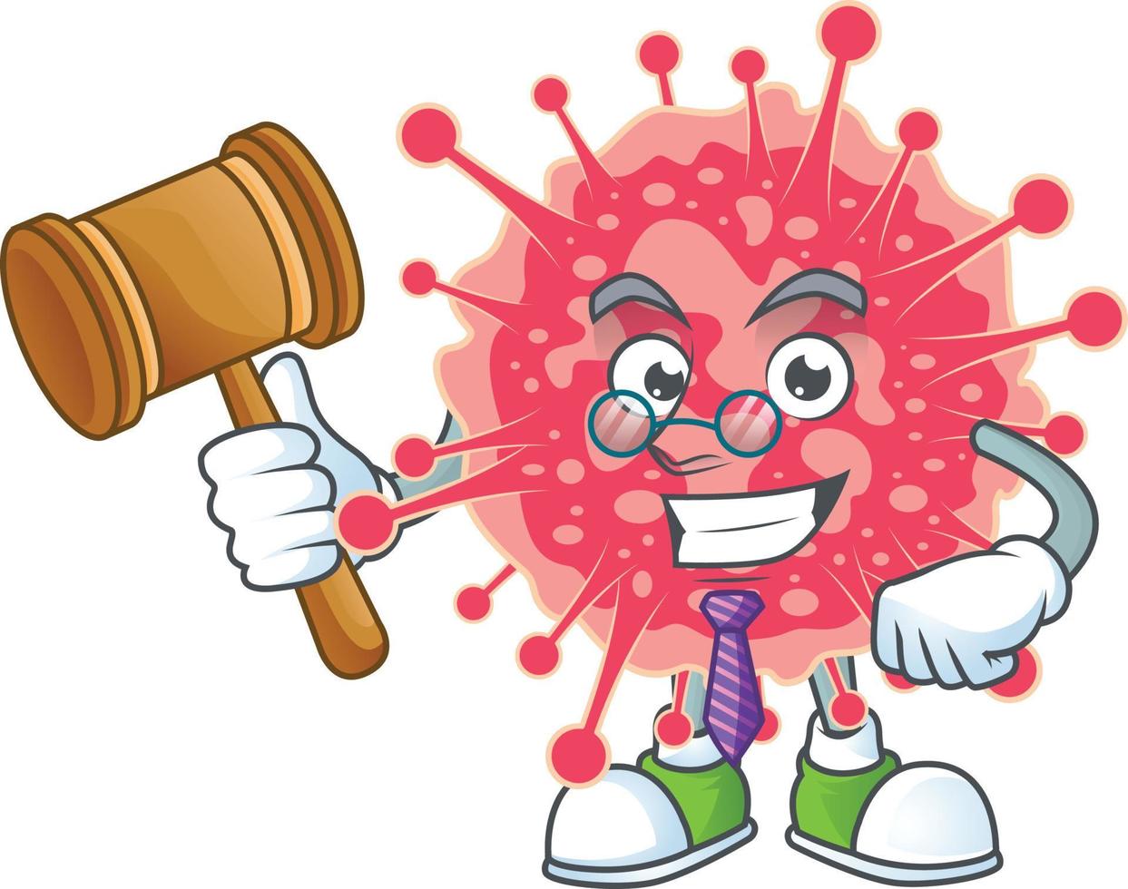 een tekenfilm karakter van coronavirus noodgeval vector