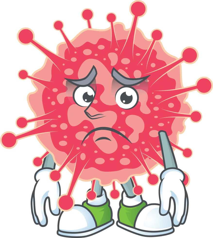 een tekenfilm karakter van coronavirus noodgeval vector