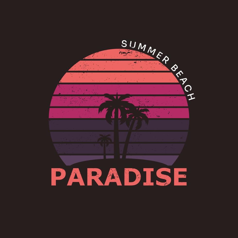 illustratie van zomerstrandparadijs vector