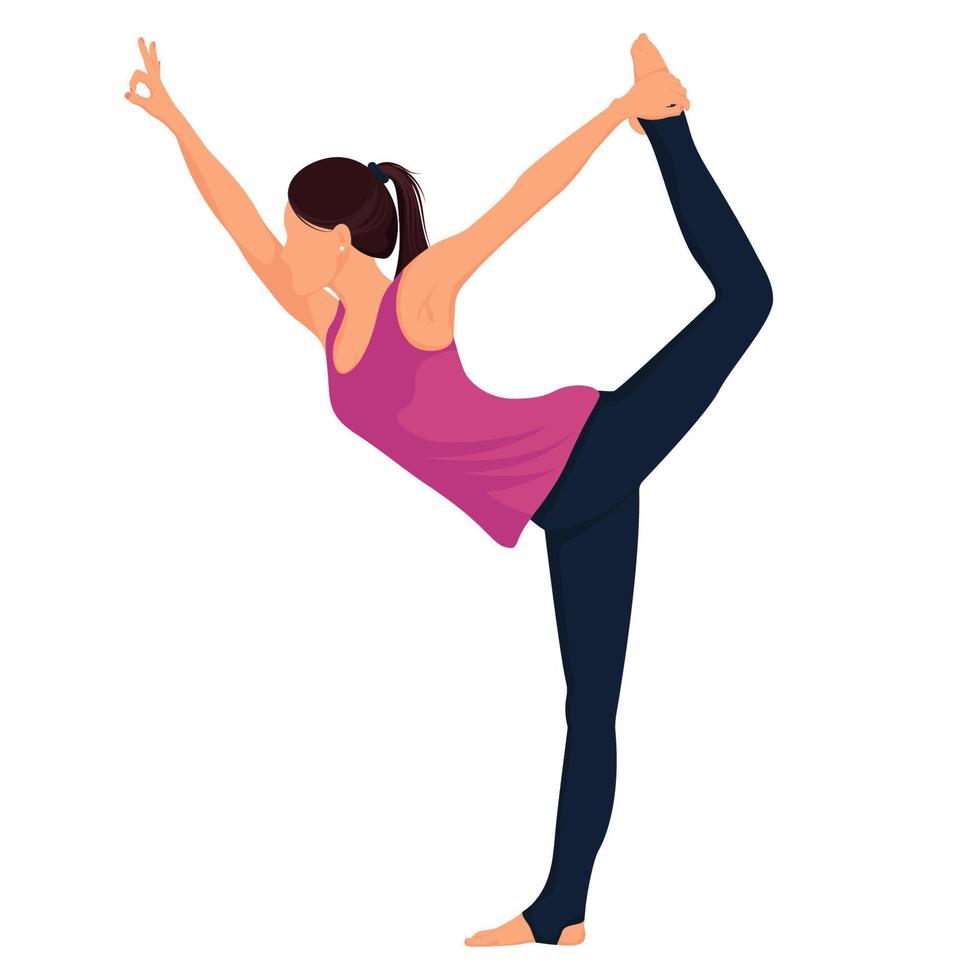 jonge vrouw die yoga-oefeningen doet. vector