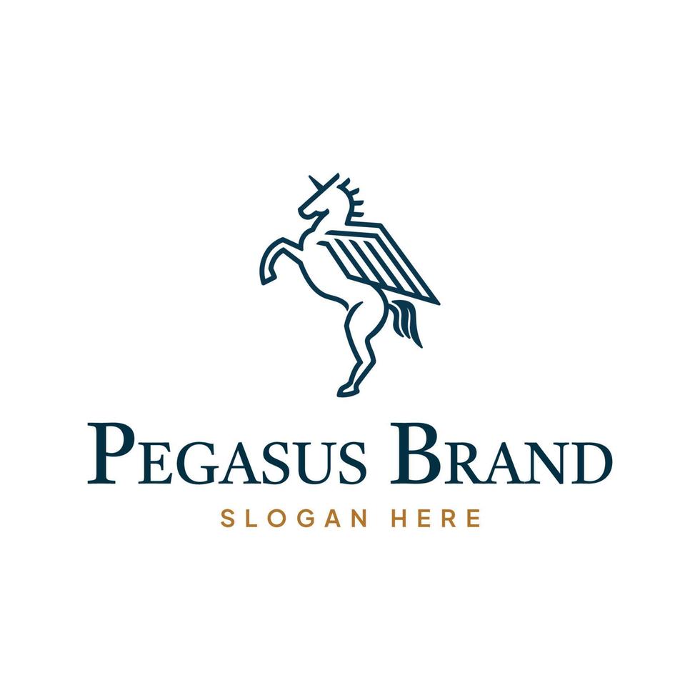 Pegasus logo. premie Pegasus bedrijf symbool lijn kunst stijl. vector