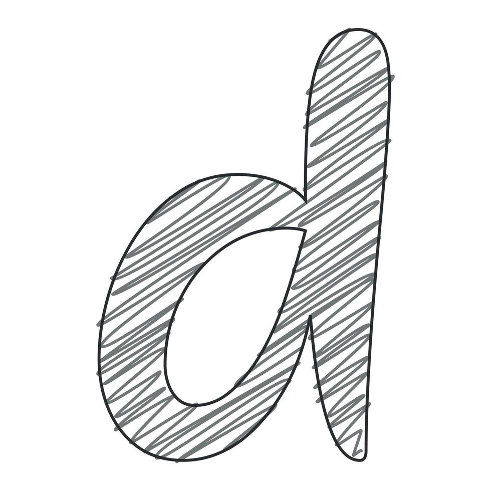 3d illustratie van klein brief d vector