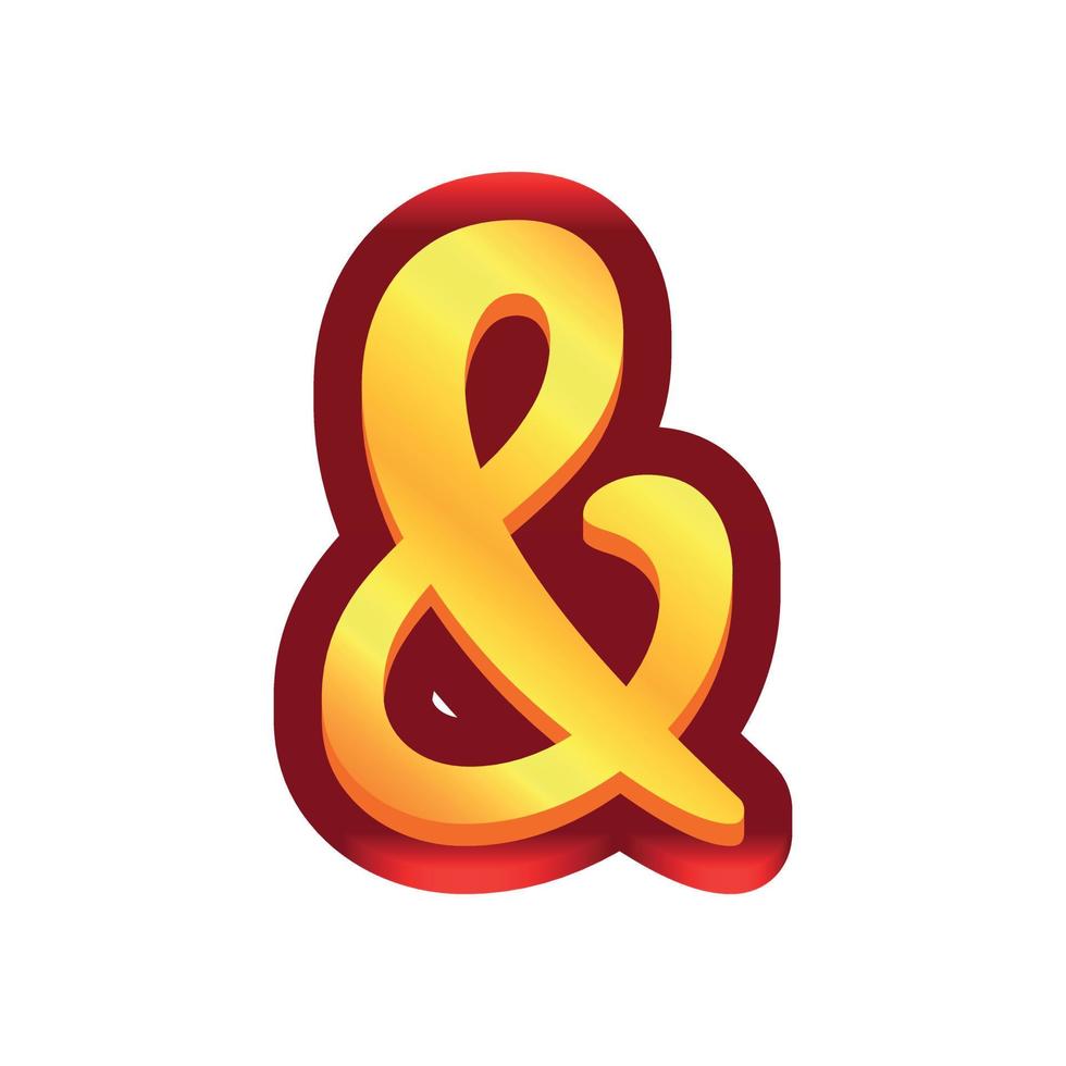 3d illustratie van ampersand teken vector