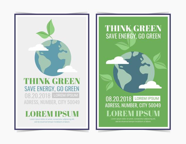 Vector Denk groene posters