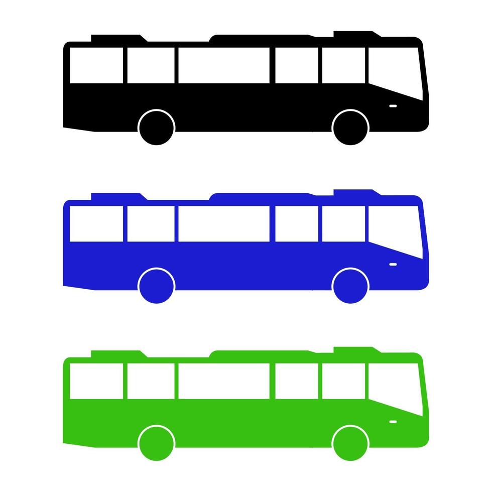 set stadsbus op witte achtergrond vector