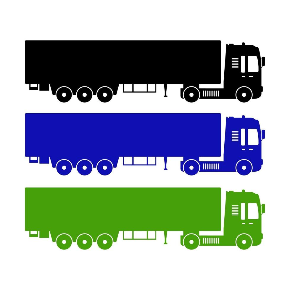 aantal vrachtwagens op witte achtergrond vector