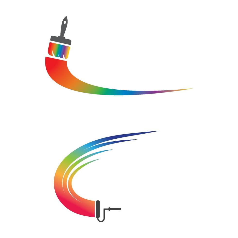 penseel logo afbeeldingen illustratie set vector