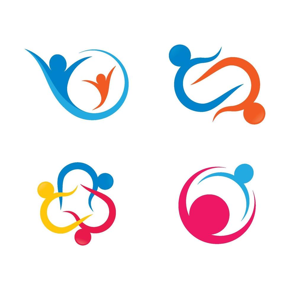 gemeenschapszorg logo afbeeldingen ontwerpset vector