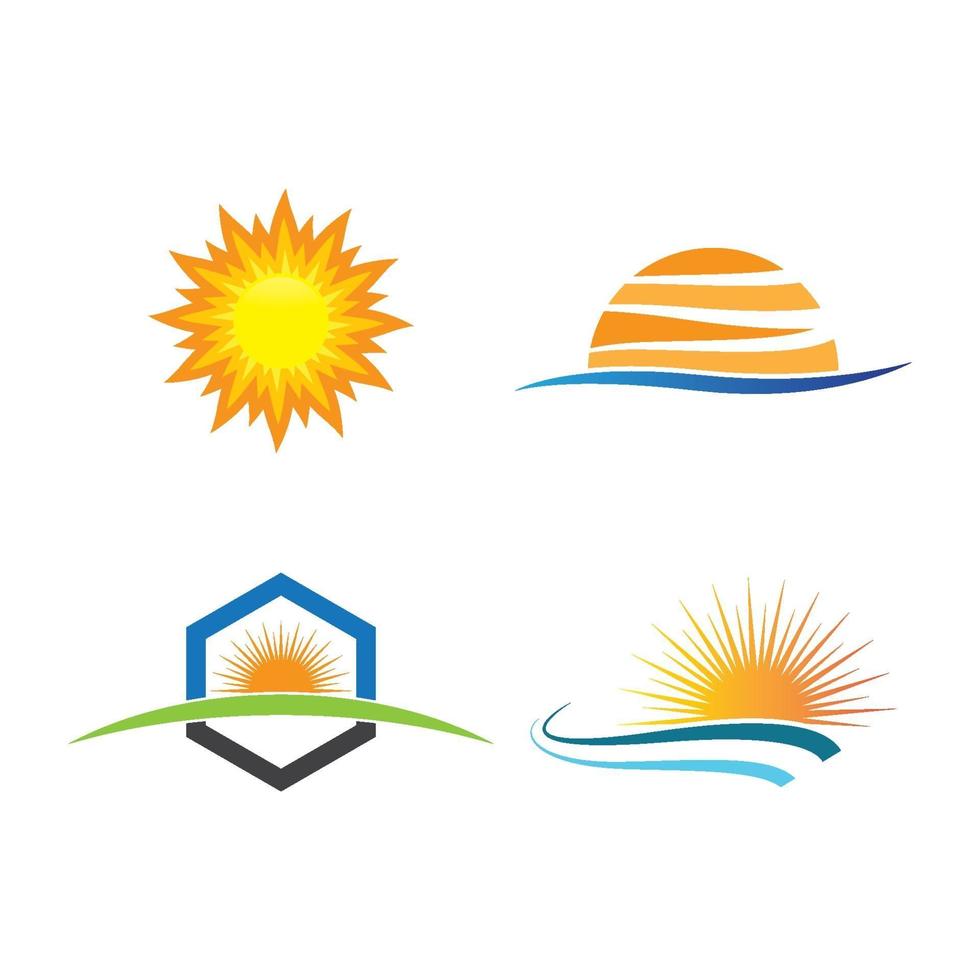 zonsondergang logo afbeeldingen instellen vector