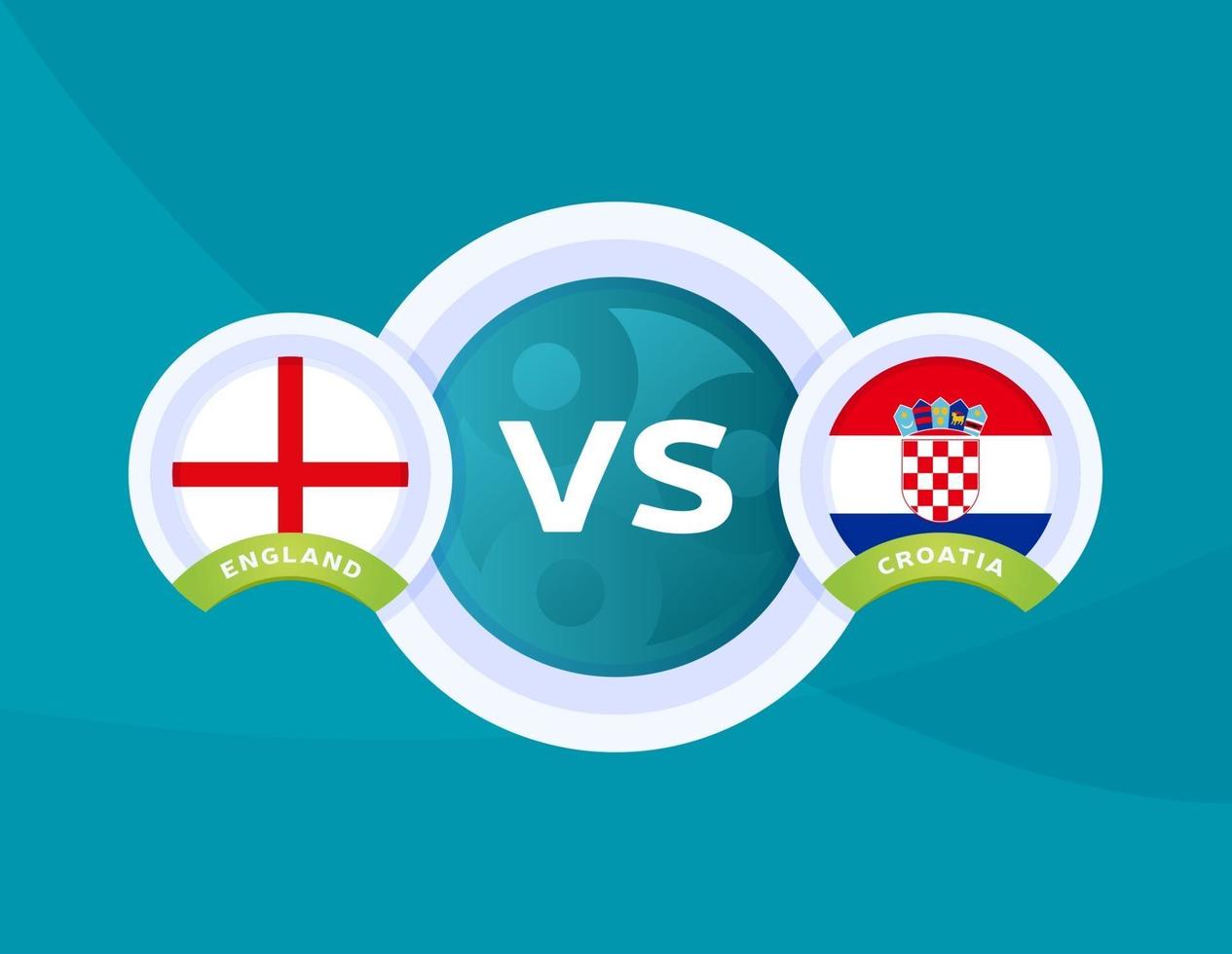 Engeland versus Kroatië vector