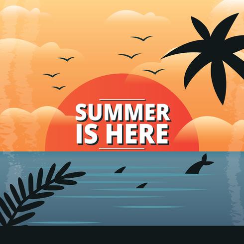 Tropische zomervakantie achtergrond vector