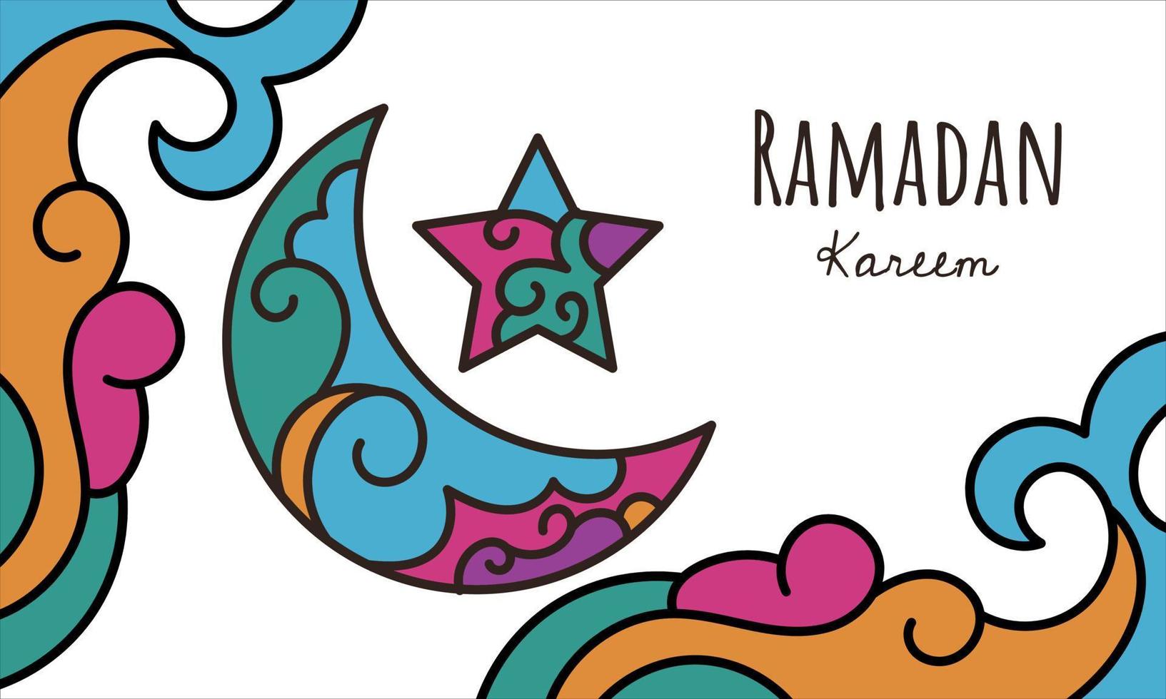 hand- getrokken Ramadan achtergrond. - vector. vector