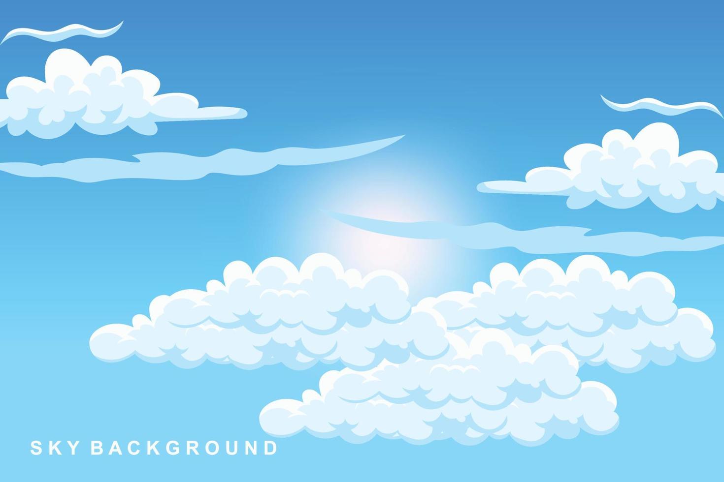 wolkenachtergrondontwerp, hemellandschapsillustratie, decoratievector, banners en posters vector