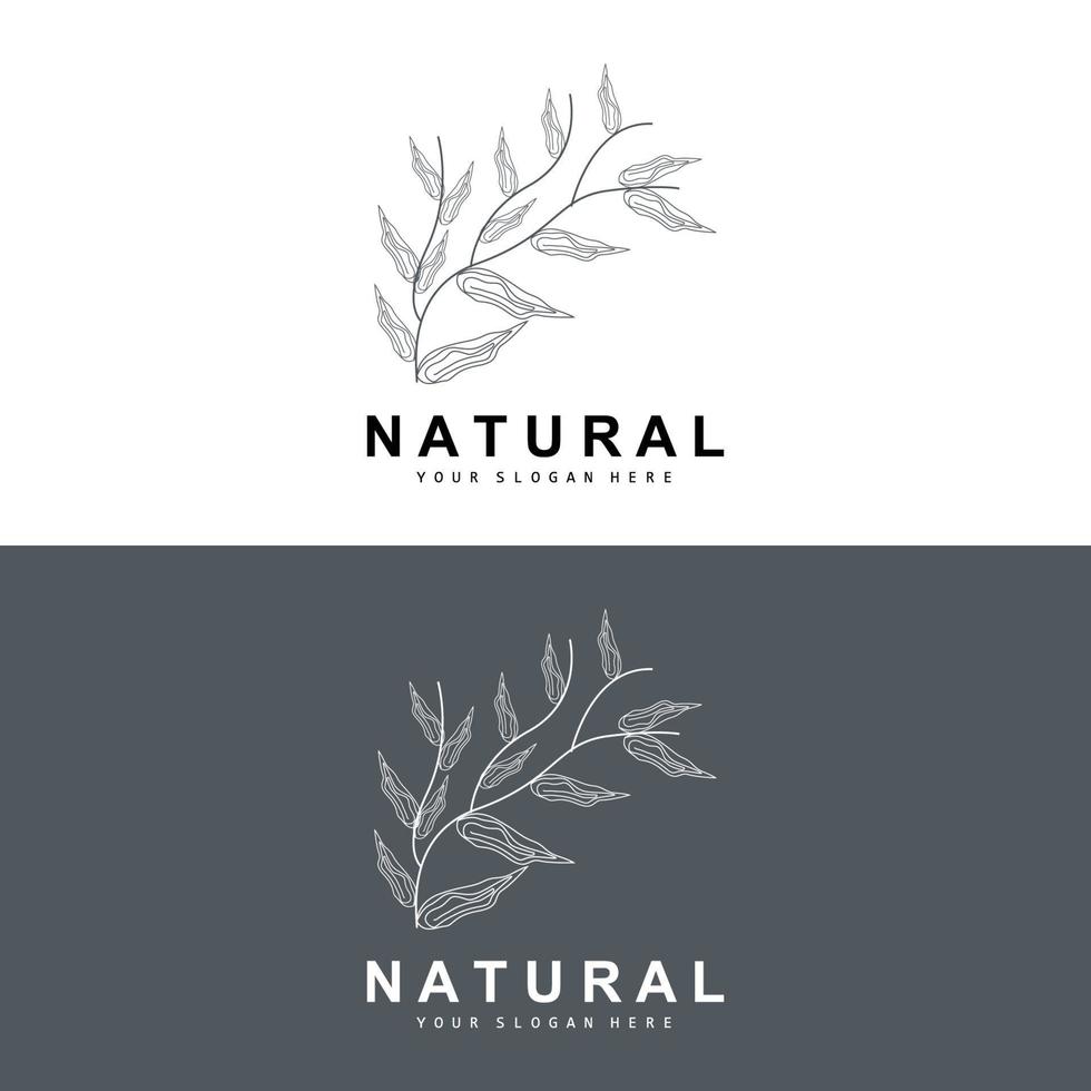 gemakkelijk botanisch blad en bloem logo, vector natuurlijk lijn stijl, decoratie ontwerp, banier, folder, bruiloft uitnodiging, en Product branding