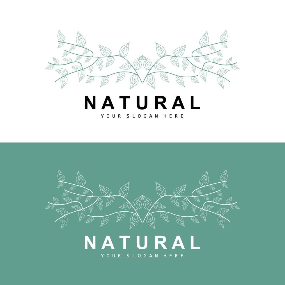 gemakkelijk botanisch blad en bloem logo, vector natuurlijk lijn stijl, decoratie ontwerp, banier, folder, bruiloft uitnodiging, en Product branding