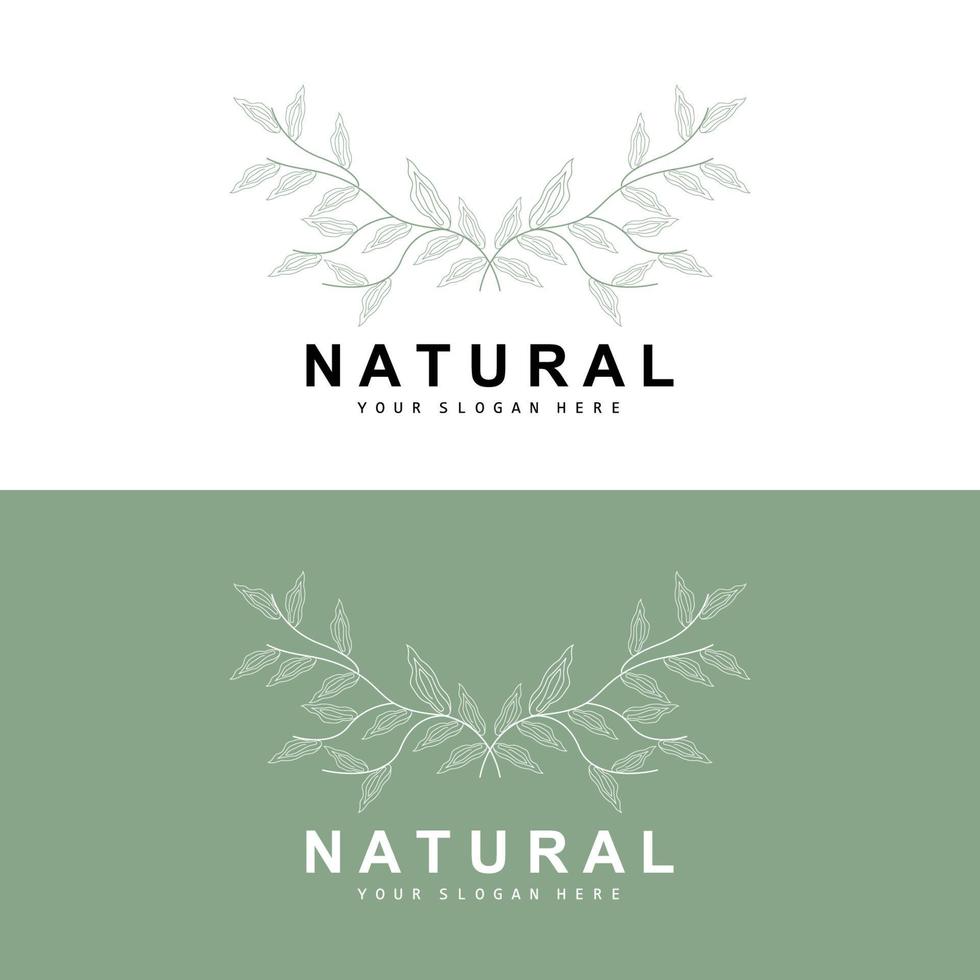 gemakkelijk botanisch blad en bloem logo, vector natuurlijk lijn stijl, decoratie ontwerp, banier, folder, bruiloft uitnodiging, en Product branding