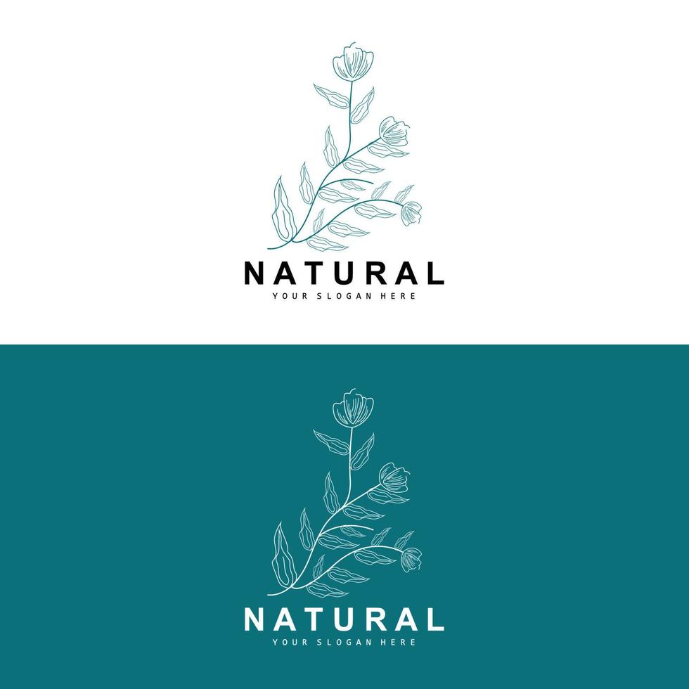 gemakkelijk botanisch blad en bloem logo, vector natuurlijk lijn stijl, decoratie ontwerp, banier, folder, bruiloft uitnodiging, en Product branding