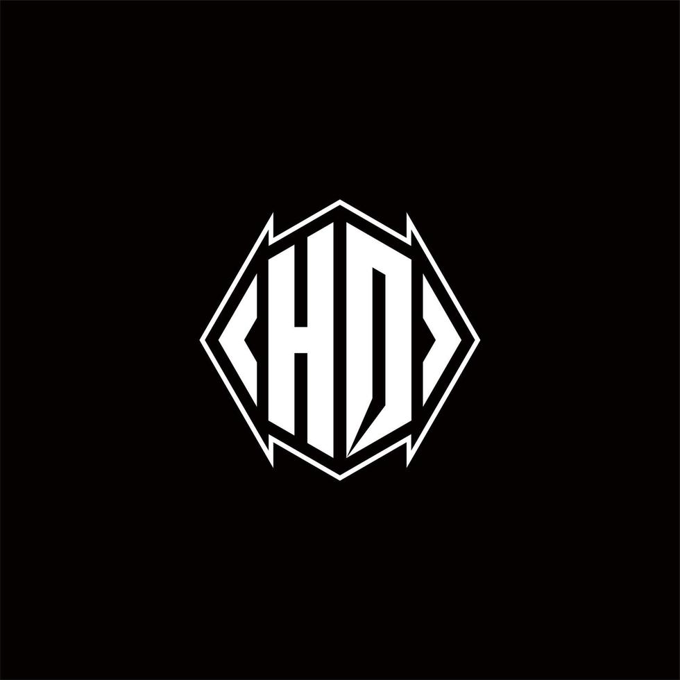 hq logo monogram met schild vorm ontwerpen sjabloon vector