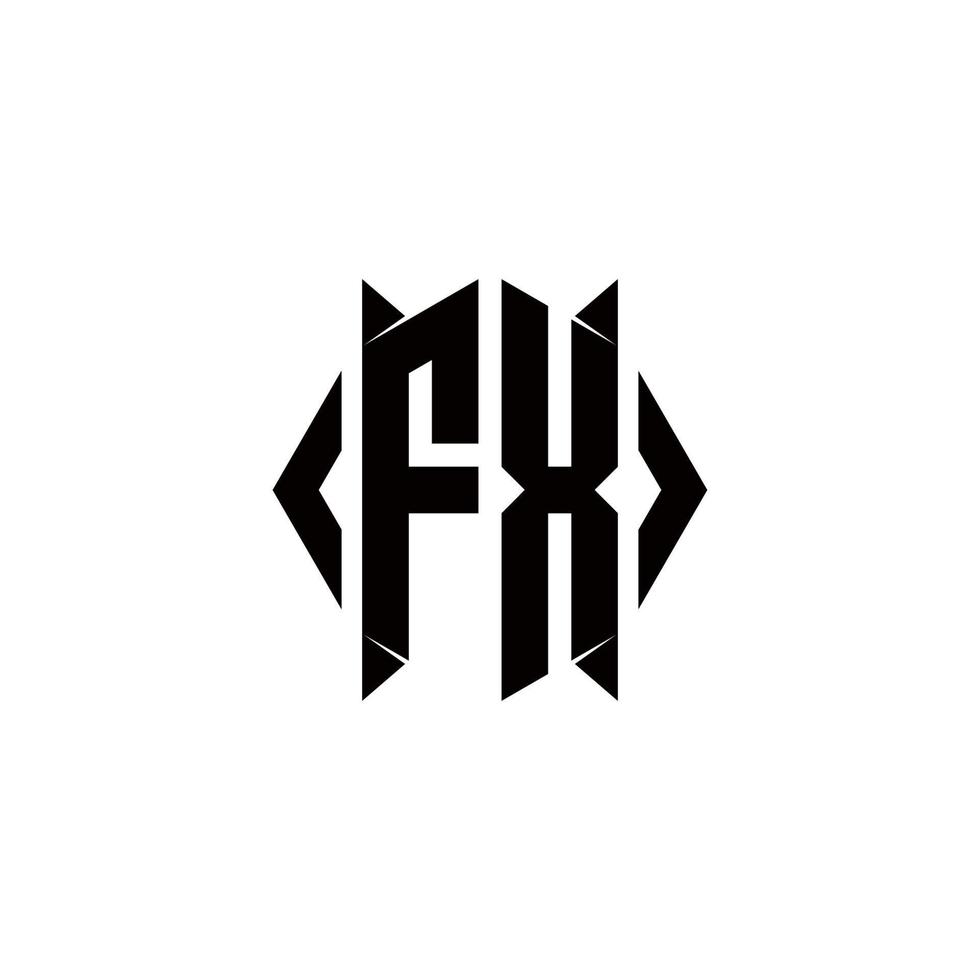 fx logo monogram met schild vorm ontwerpen sjabloon vector