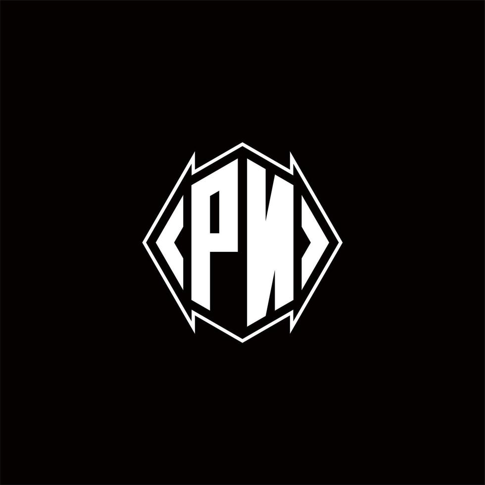 pn logo monogram met schild vorm ontwerpen sjabloon vector